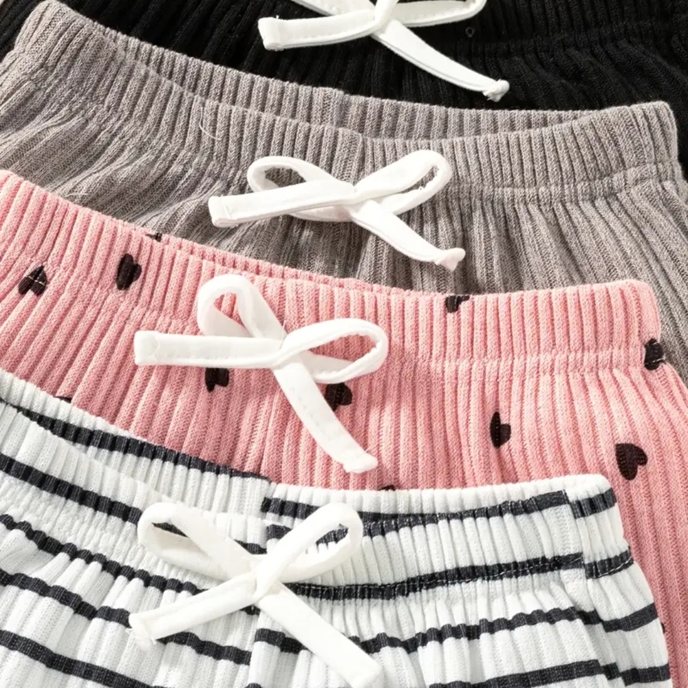 Ribbed Knit Shorts Set with Drawstrings - Picture 3 of 6